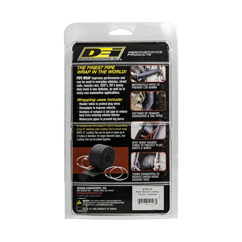 Design Engineering 010123 2" x 25' Pipe Wrap Kit with 4 Locking Ties - Titanium - Image 3